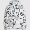 Pufferjakke med monogram over hele