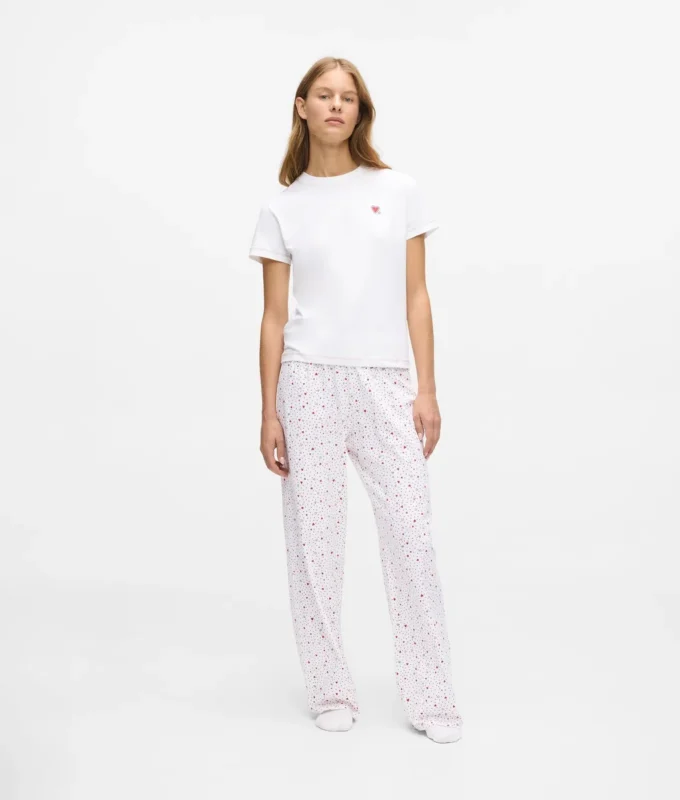 Pyjamasett med hjerteprint