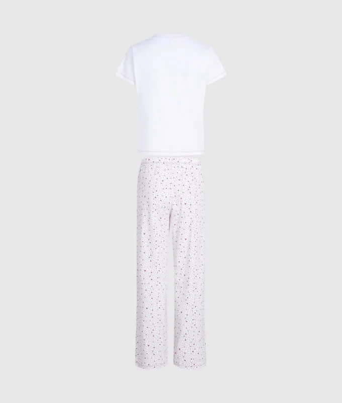 Pyjamasett med hjerteprint