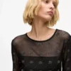 Rhinestone Autograph mesh-top