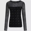 Rhinestone Autograph mesh-top