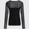 Rhinestone Autograph mesh-top