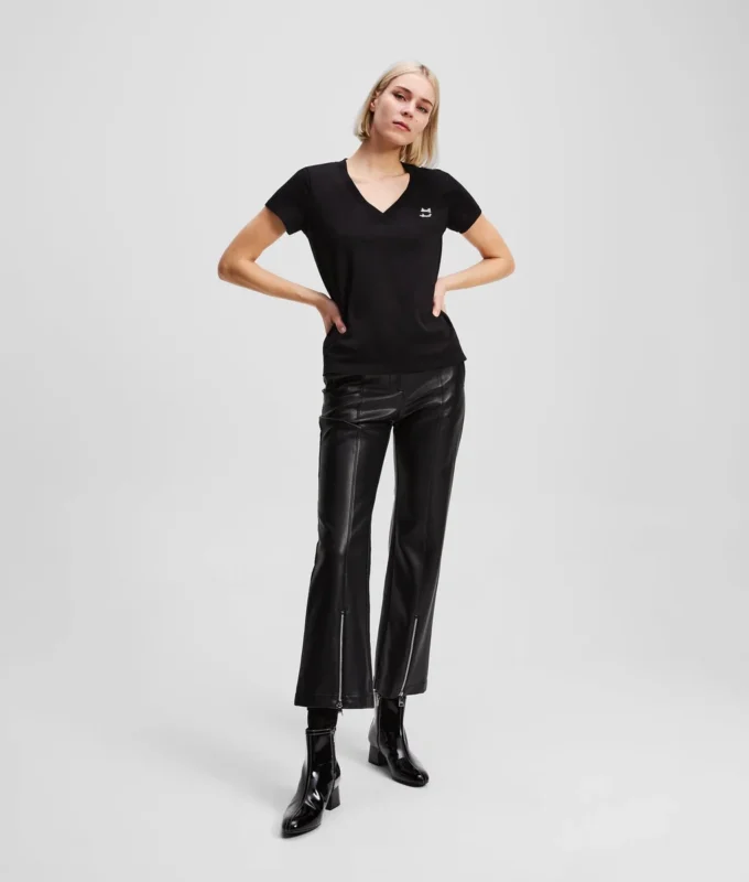 RHINESTONE IKON CHOUPETTE V-NECK T-SKJORTE