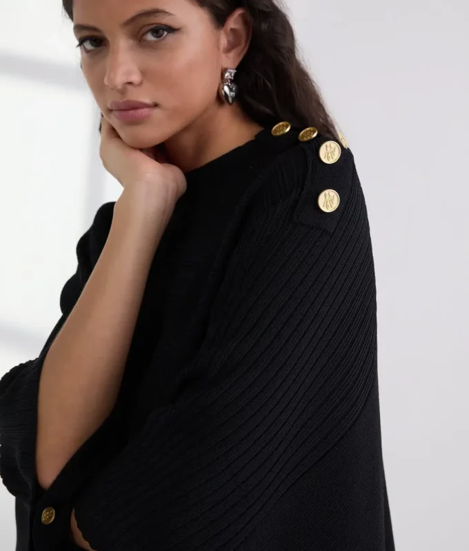 RIBBESTRIKKET PONCHO