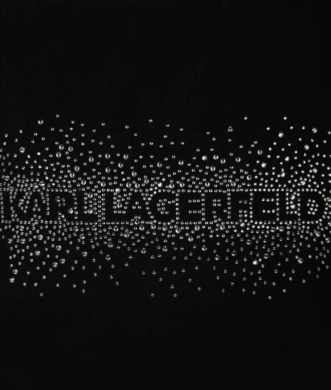 Shopper med logo i rhinestones