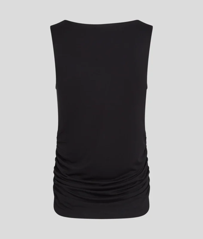 SIGNATURE BOAT NECK RUCHED TOP