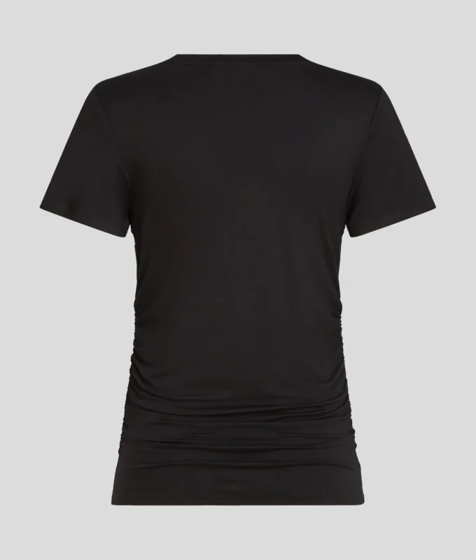 SIGNATURE V-NECK RUCHED T-SHIRT