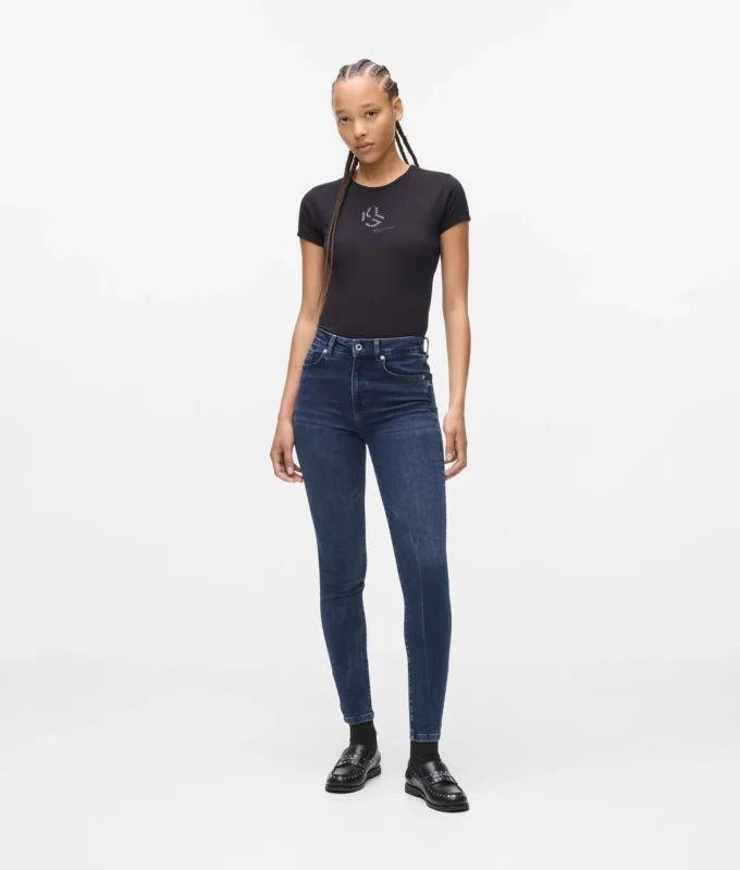 Skinny jeans med høy midje