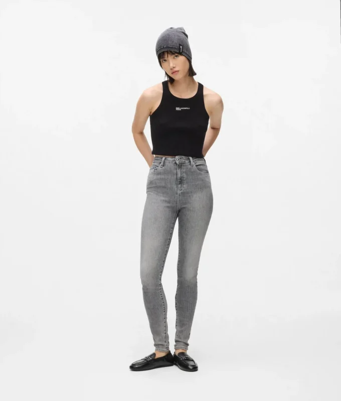 Skinny jeans med høy midje