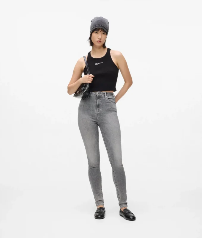 Skinny jeans med høy midje