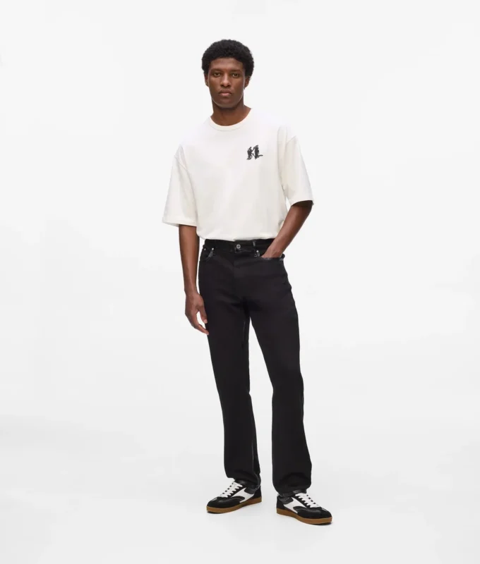 Slim jeans med metalliske detaljer