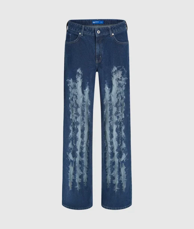 Slitte jeans med middels høy midje