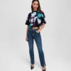 SPLIT-HEM HIGH-RISE STRAIGHT JEANS