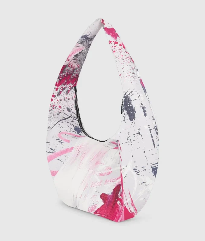 Stor hobo-veske med malerprint