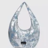 Stor, høyglanset denim-hobo-veske