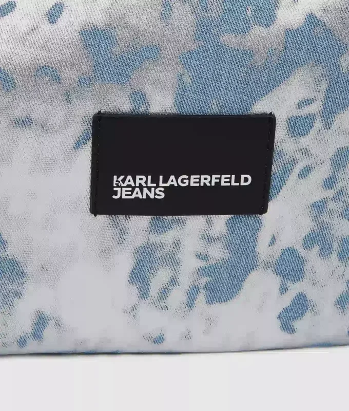 Stor, høyglanset denim-hobo-veske
