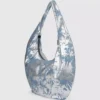 Stor, høyglanset denim-hobo-veske