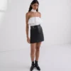 STRAPLESS POPLIN SKJORTE