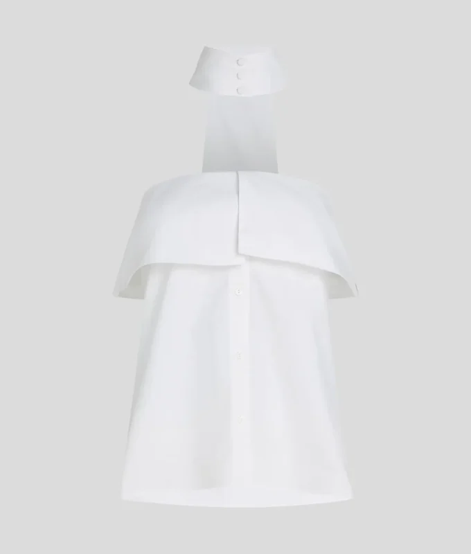 STRAPLESS POPLIN SKJORTE