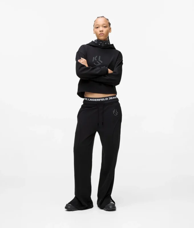 Sweatpants med monogram og nitter