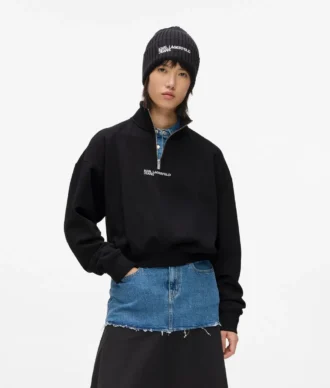Sweatshirt med halv glidelås