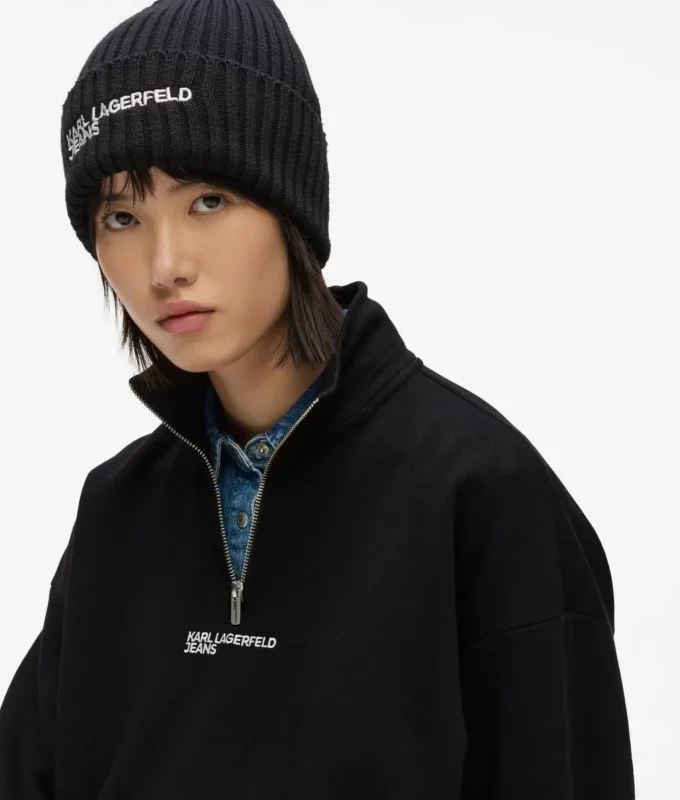 Sweatshirt med halv glidelås