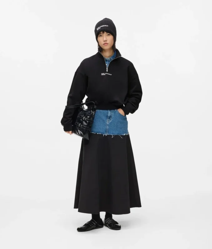 Sweatshirt med halv glidelås