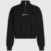 Sweatshirt med halv glidelås