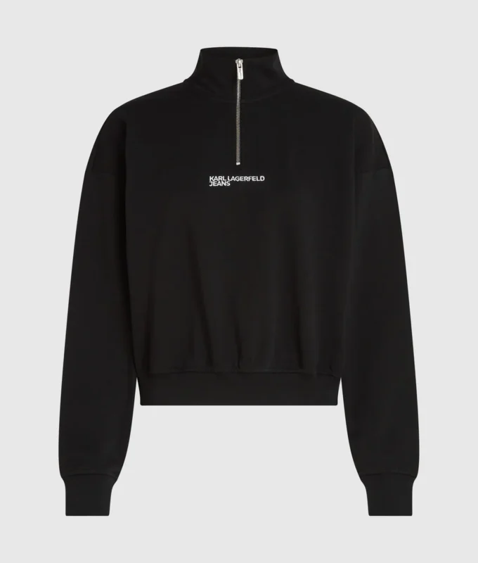 Sweatshirt med halv glidelås