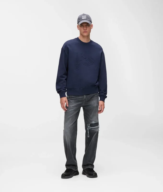 Sweatshirt med preget monogram