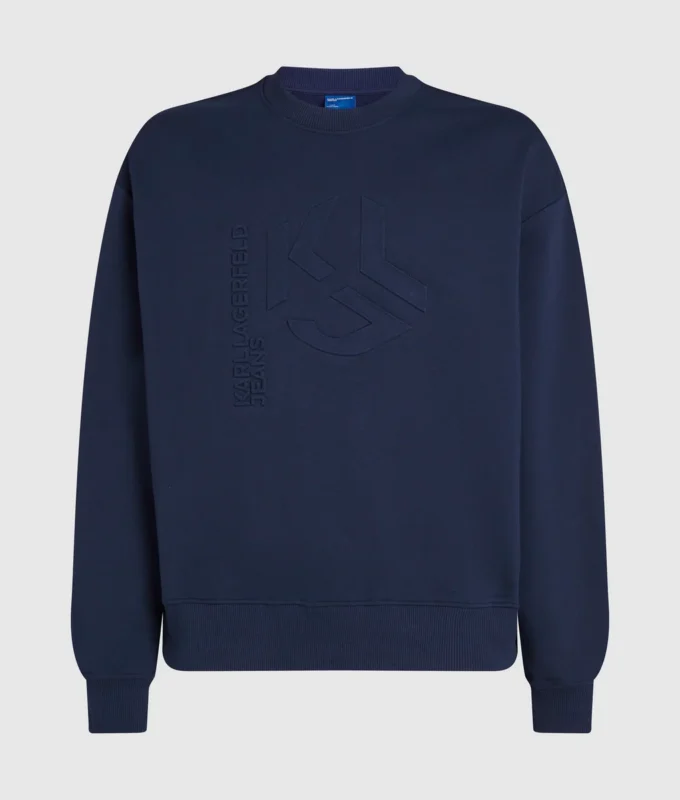 Sweatshirt med preget monogram