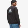 Sweatshirt med rund hals og fløyel-logo