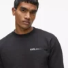 Sweatshirt med rund hals og fløyel-logo
