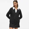 Sweatshirt med signaturkrage