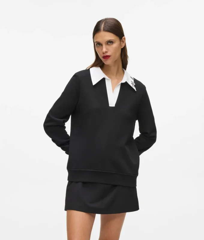 Sweatshirt med signaturkrage