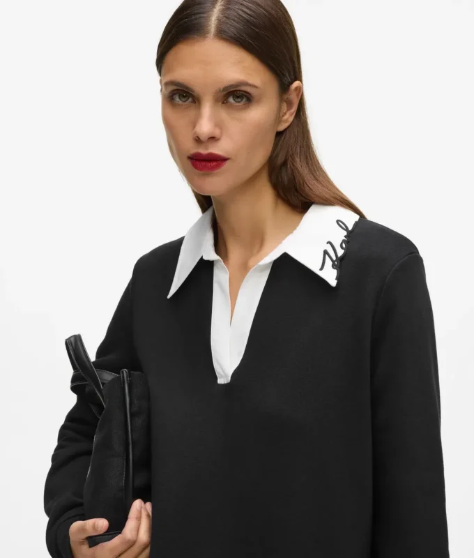 Sweatshirt med signaturkrage