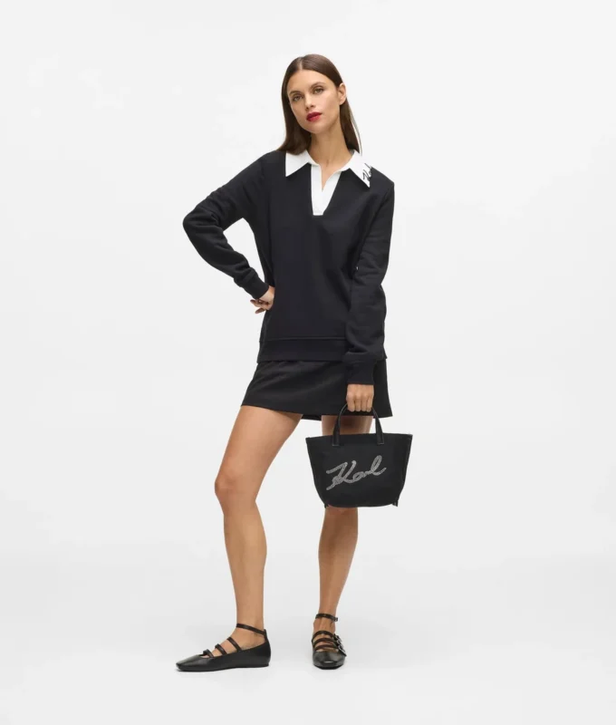 Sweatshirt med signaturkrage