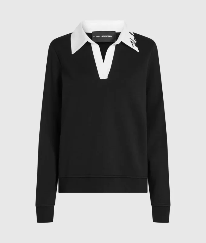 Sweatshirt med signaturkrage