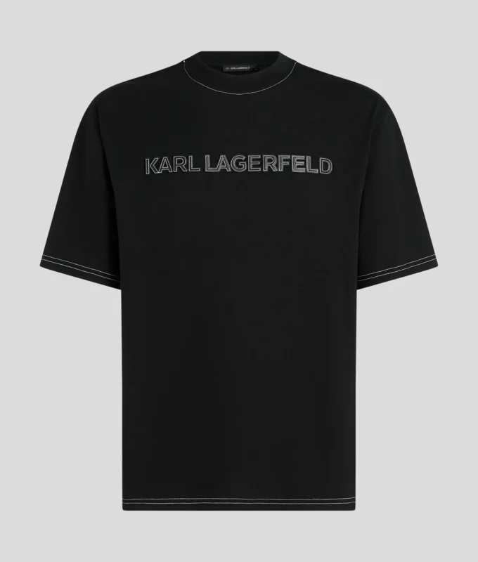 T-SKJORTE MED KONTRASTSTING