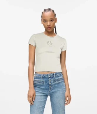 T-skjorte med monogram og nitter