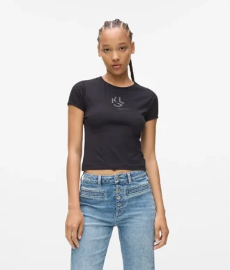 T-skjorte med monogram og nitter