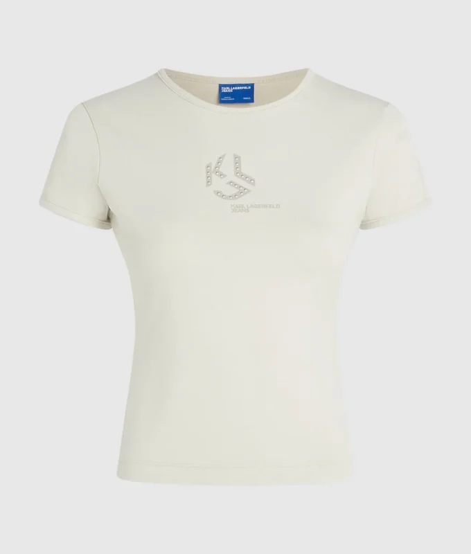 T-skjorte med monogram og nitter