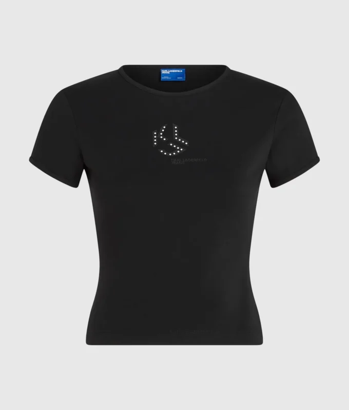 T-skjorte med monogram og nitter