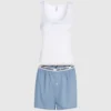Tank-top og shorts pyjamasett