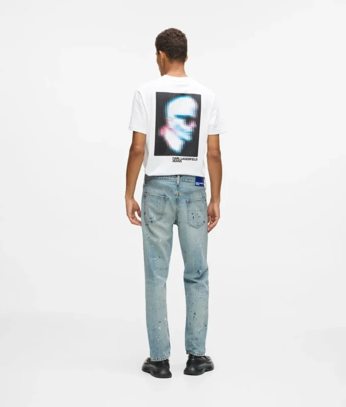 Tapered jeans med malingssprut