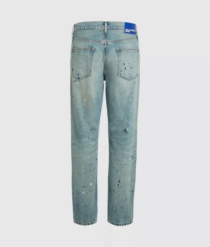Tapered jeans med malingssprut