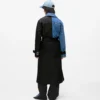 Trenchcoat med denimpaneler