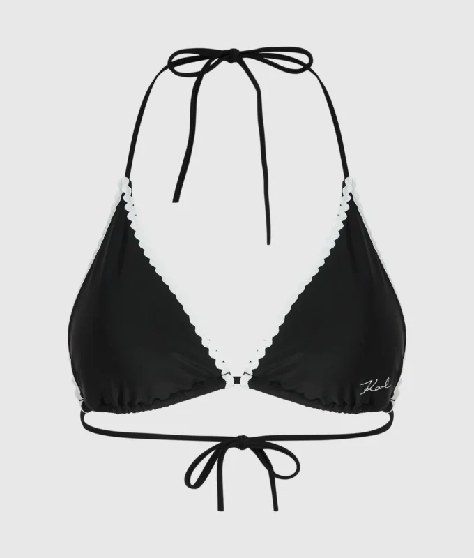 Triangelbikinitopp med bølgekant