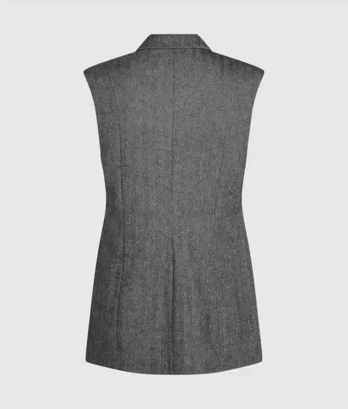 Tweedvest med paljettrevers