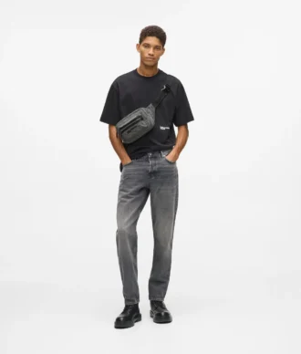 Vaskede denim belteveske